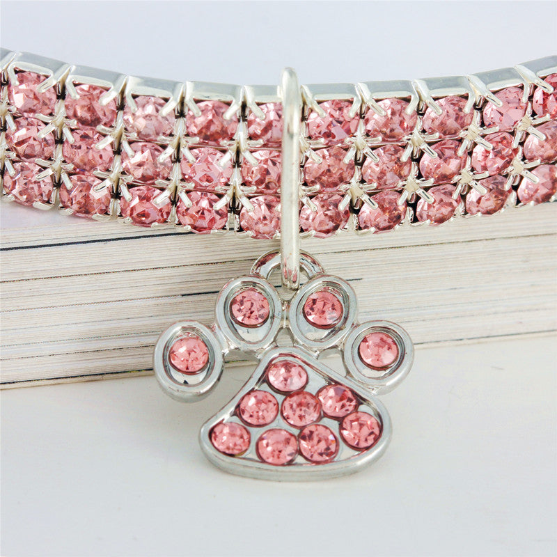 Pet Collar With Diamonds, Mixed-color Cat And Dog Supplies, Cat Claws, Elastic Cat And Dog Necklace Jewelry